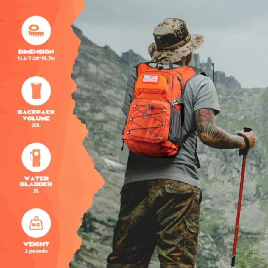 Hydration Hiking Backpack With 2L 3L Water Bladder Bite Valve