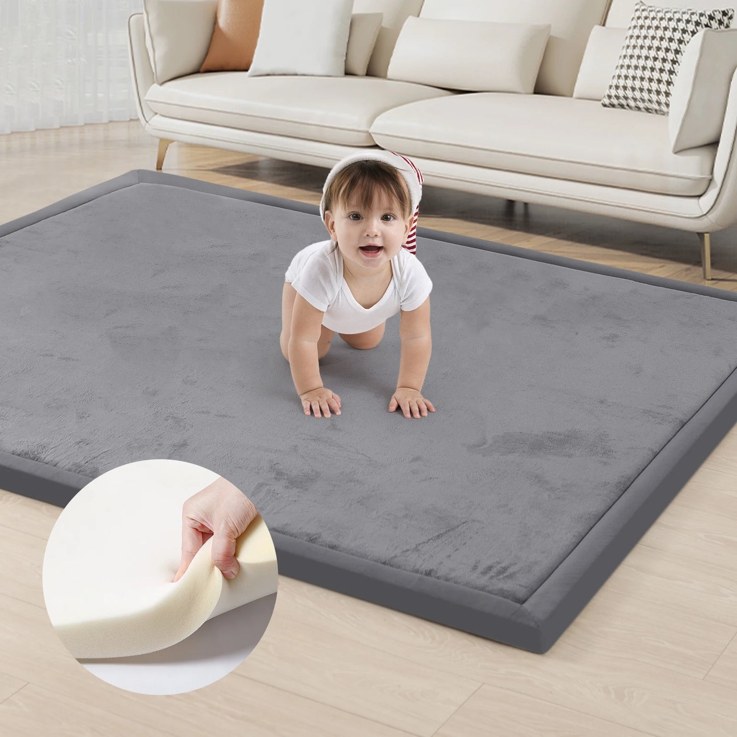 Huloo Sleep Memory Foam Playmat Rug For Living Room