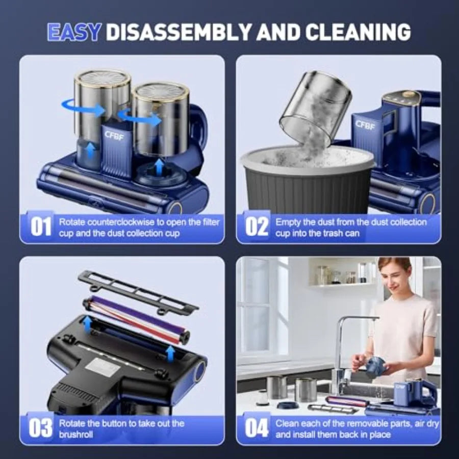 Mattress Vacuum Cleaner With UVC Light And 16Kpa Suction
