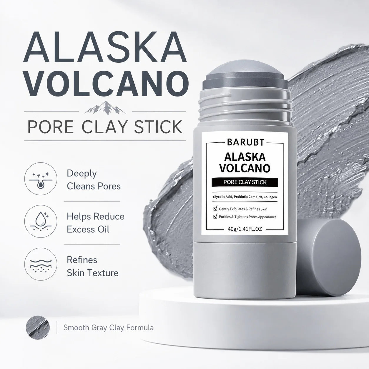 Pore Clay Stick Oil Control Cleanser For Oily Skin
