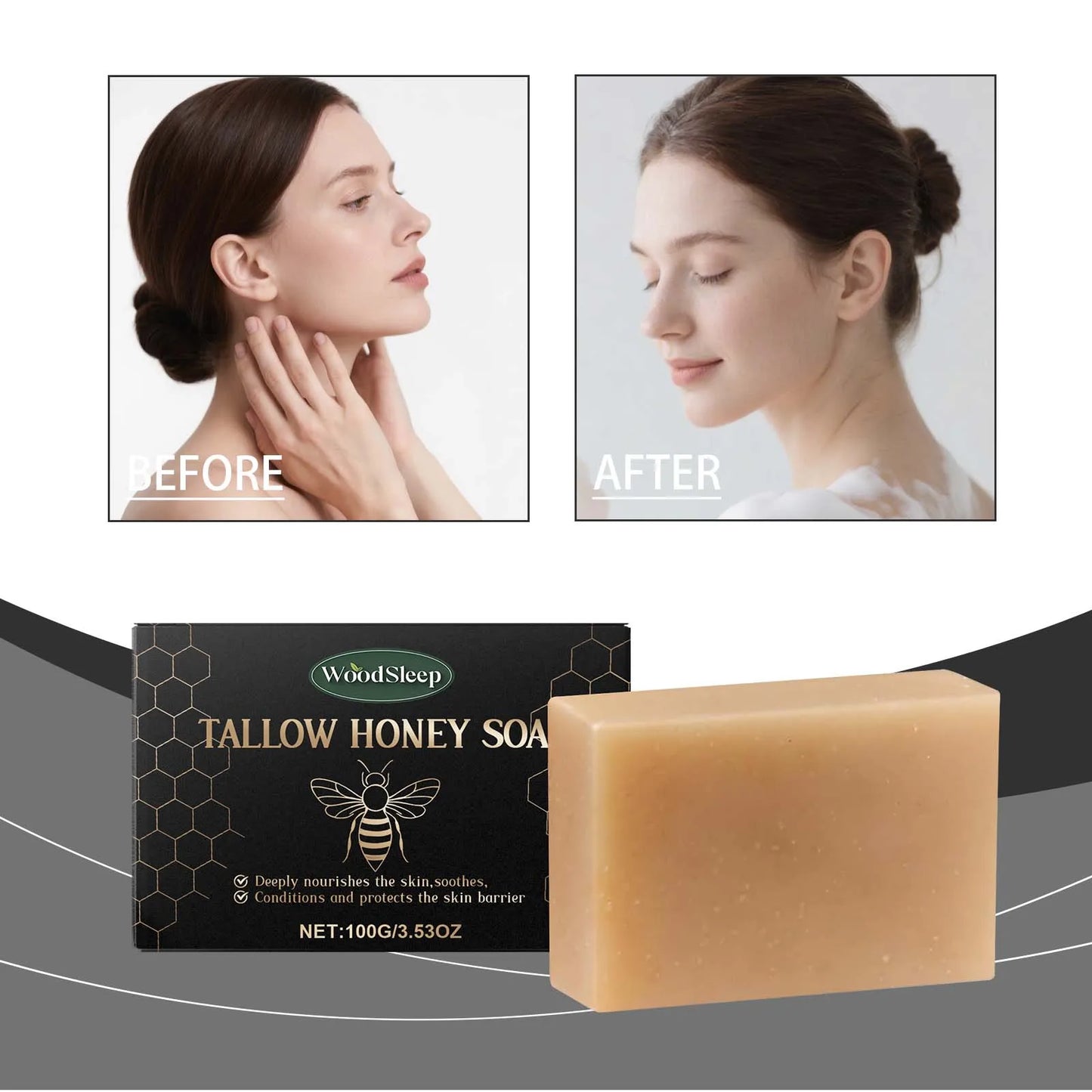 WoodSleep Beef Fat Soap Nourishing Skin Cleanser For Soft Moisture
