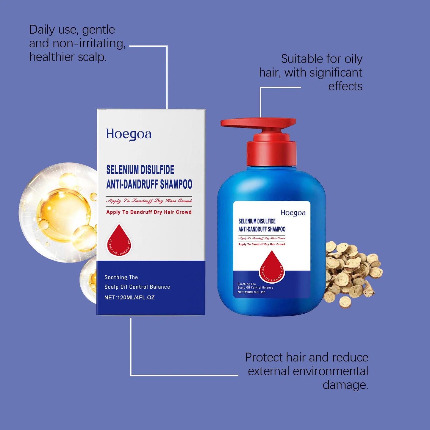 Hoegoa Selenium Sulfide Anti Dandruff Shampoo Deep Cleansing