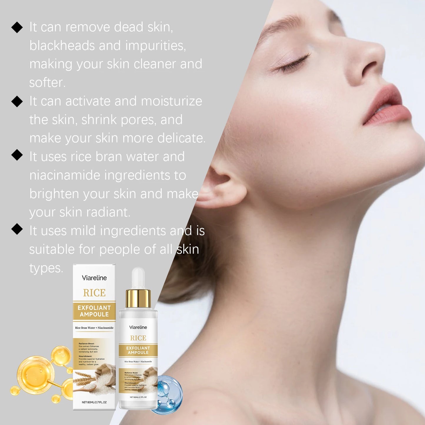 Viareline Facial Exfoliating Serum For Pore Refinement And Glow