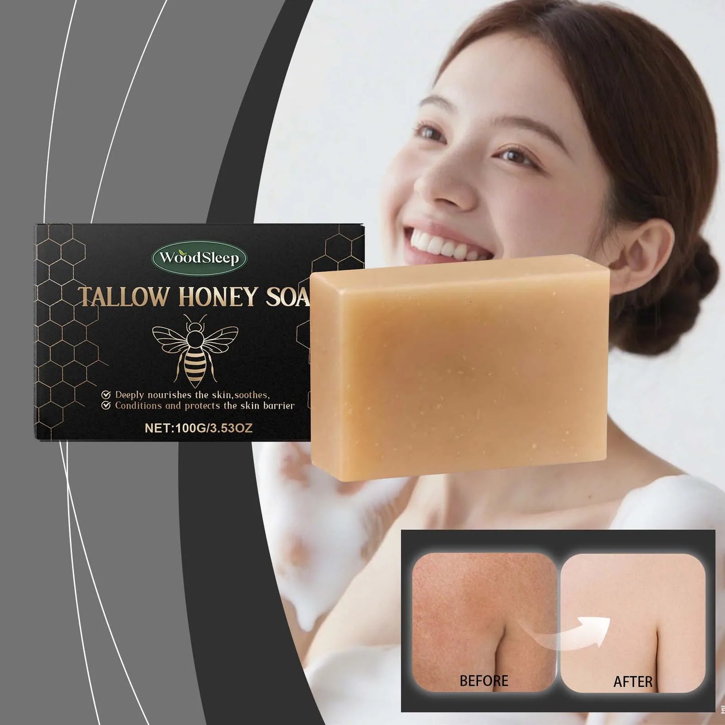 WoodSleep Beef Fat Soap Nourishing Skin Cleanser For Soft Moisture