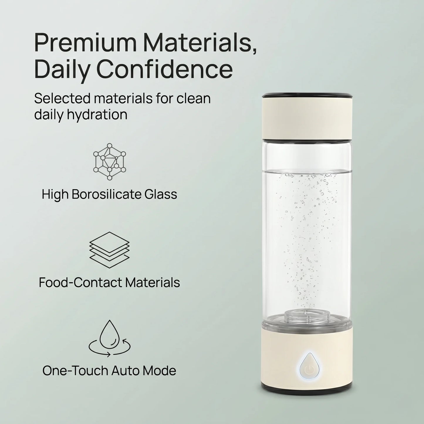 XMSJ Hydrogen Water Generator Bottle 8032 PPB Ionizer Portable