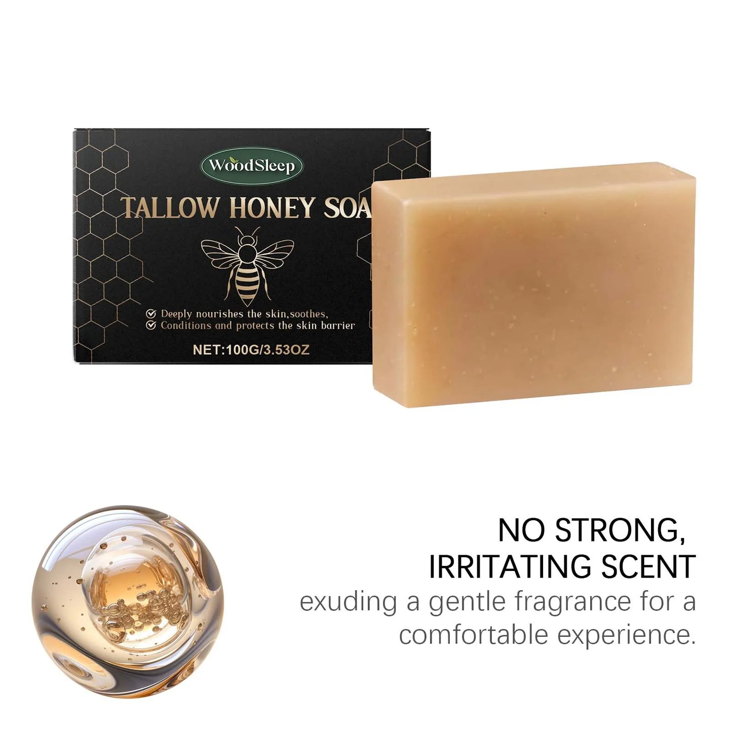 WoodSleep Beef Fat Soap Nourishing Skin Cleanser For Soft Moisture