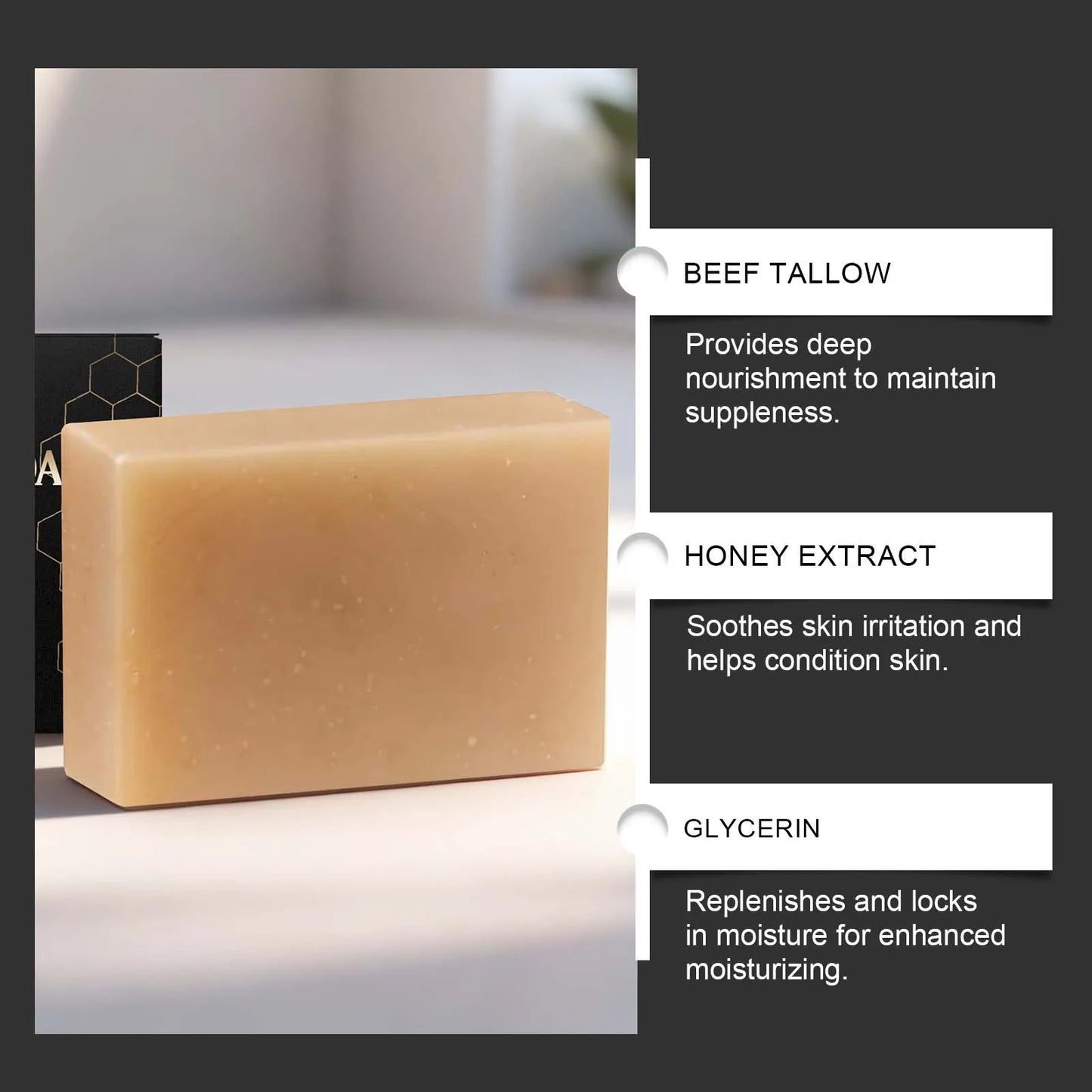 WoodSleep Beef Fat Soap Nourishing Skin Cleanser For Soft Moisture