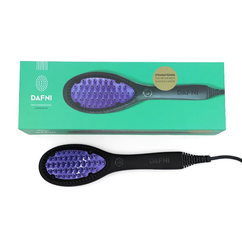 Hugebreen Hair Straightener Brush Ceramic Hot Comb