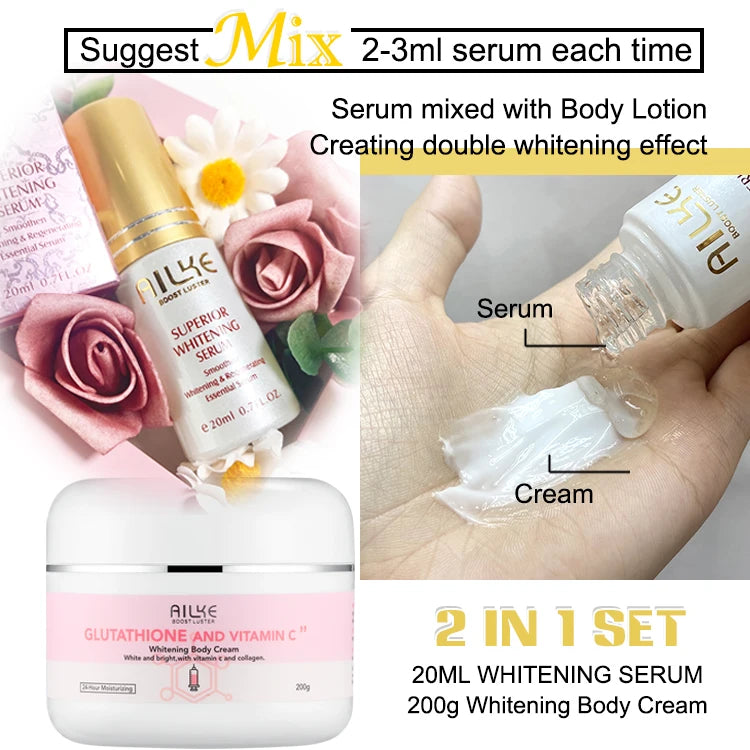 AILKE Whitening Skin Care Cream Brightening Lotion Glutathione Shea Butter