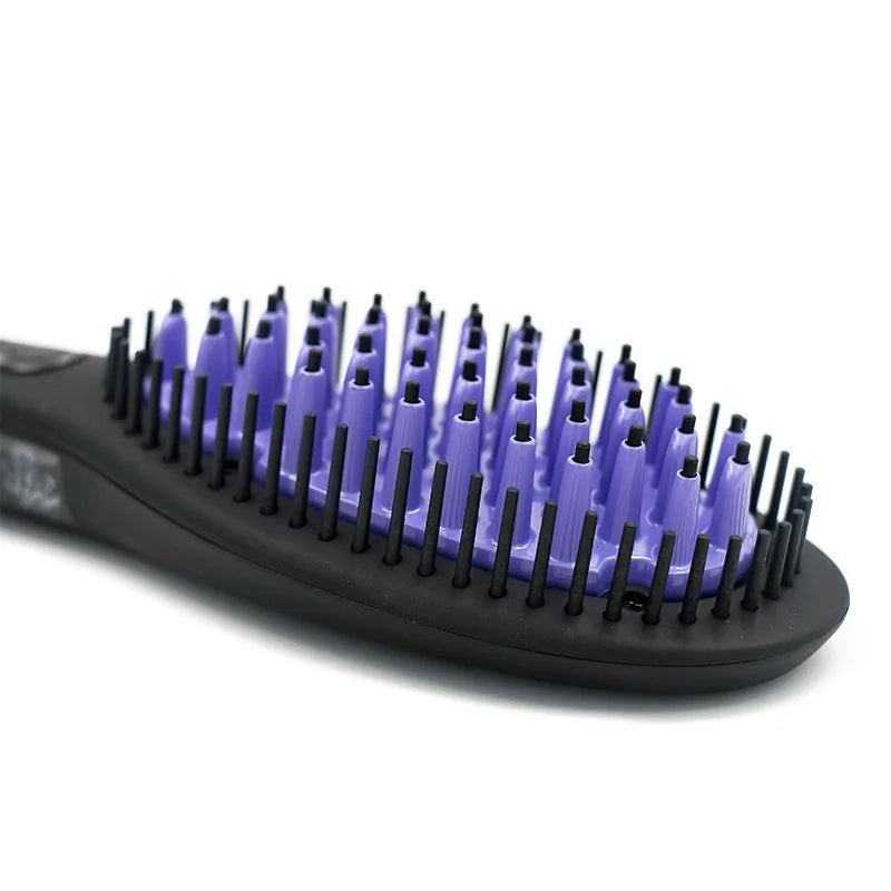 Hugebreen Hair Straightener Brush Ceramic Hot Comb