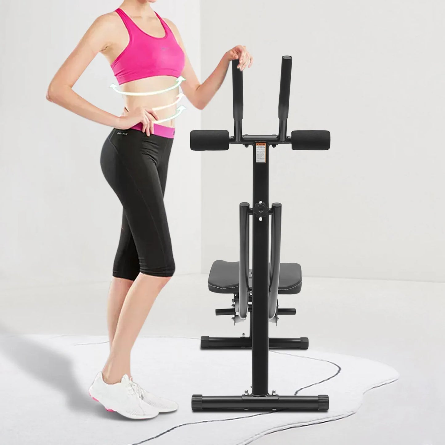 Abdominal Crunch Coaster Height Adjustable Abdominal Trainer With LCD Monitor