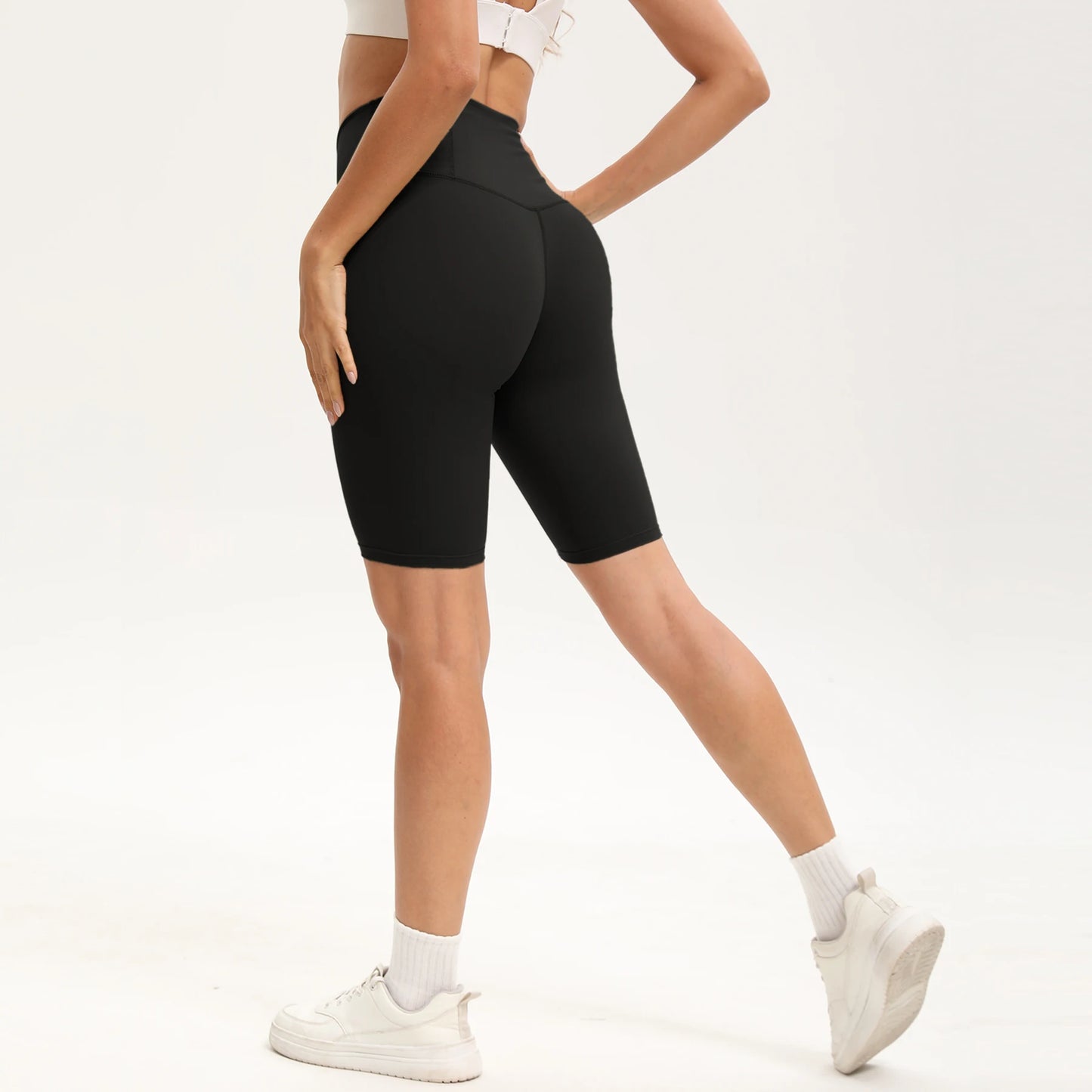 Women High Waist Bike Shorts With Pockets For Workout Yoga