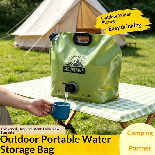 Foldable Outdoor Water Storage Bag With Leakproof Tap Spout