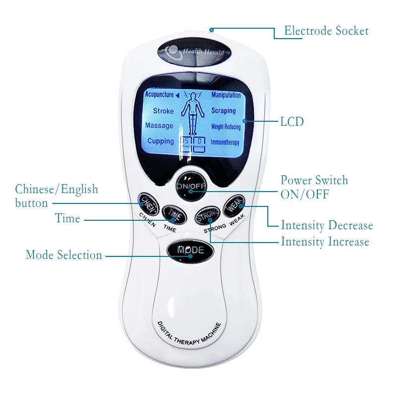 Raiuleko 8 Modes Muscle Stimulator Massage Device TENS Therapy