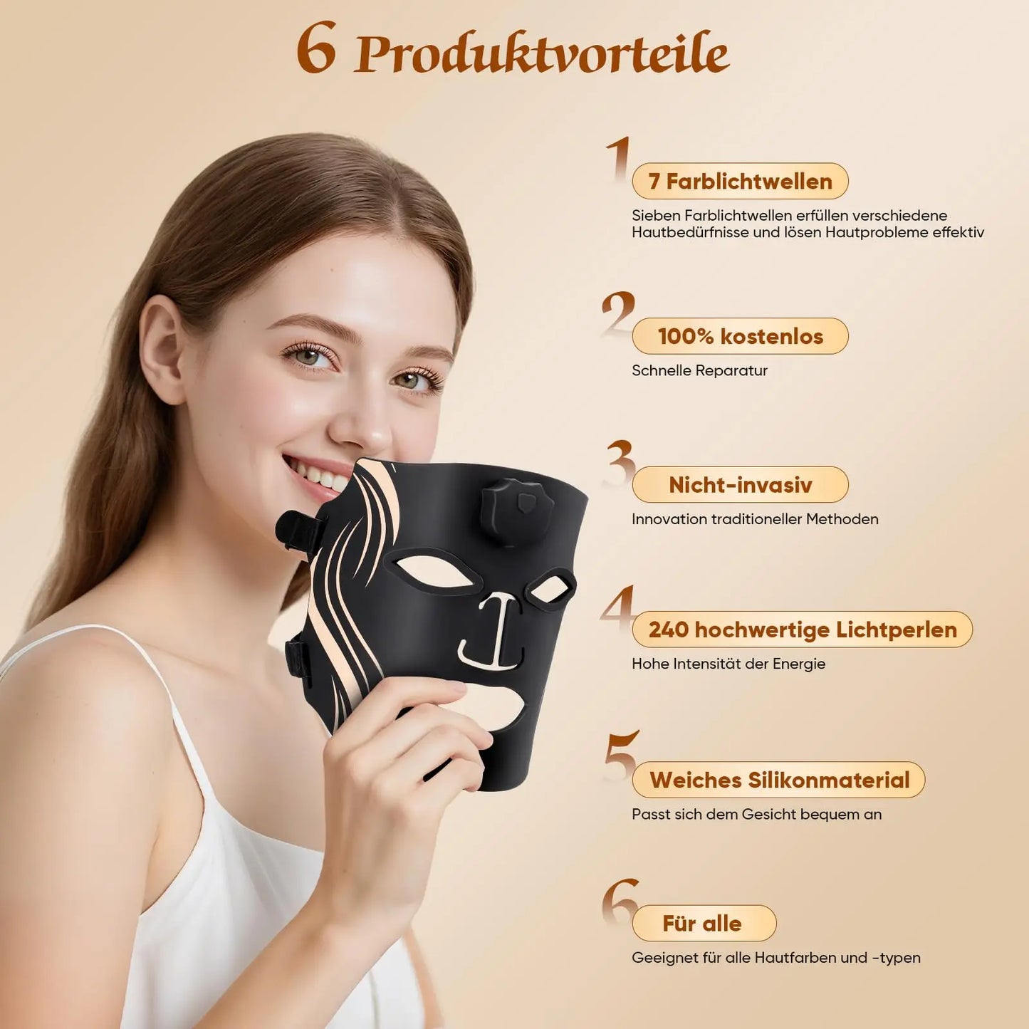 UBilli LED Facial Mask Photon Therapy For Anti Aging And Acne