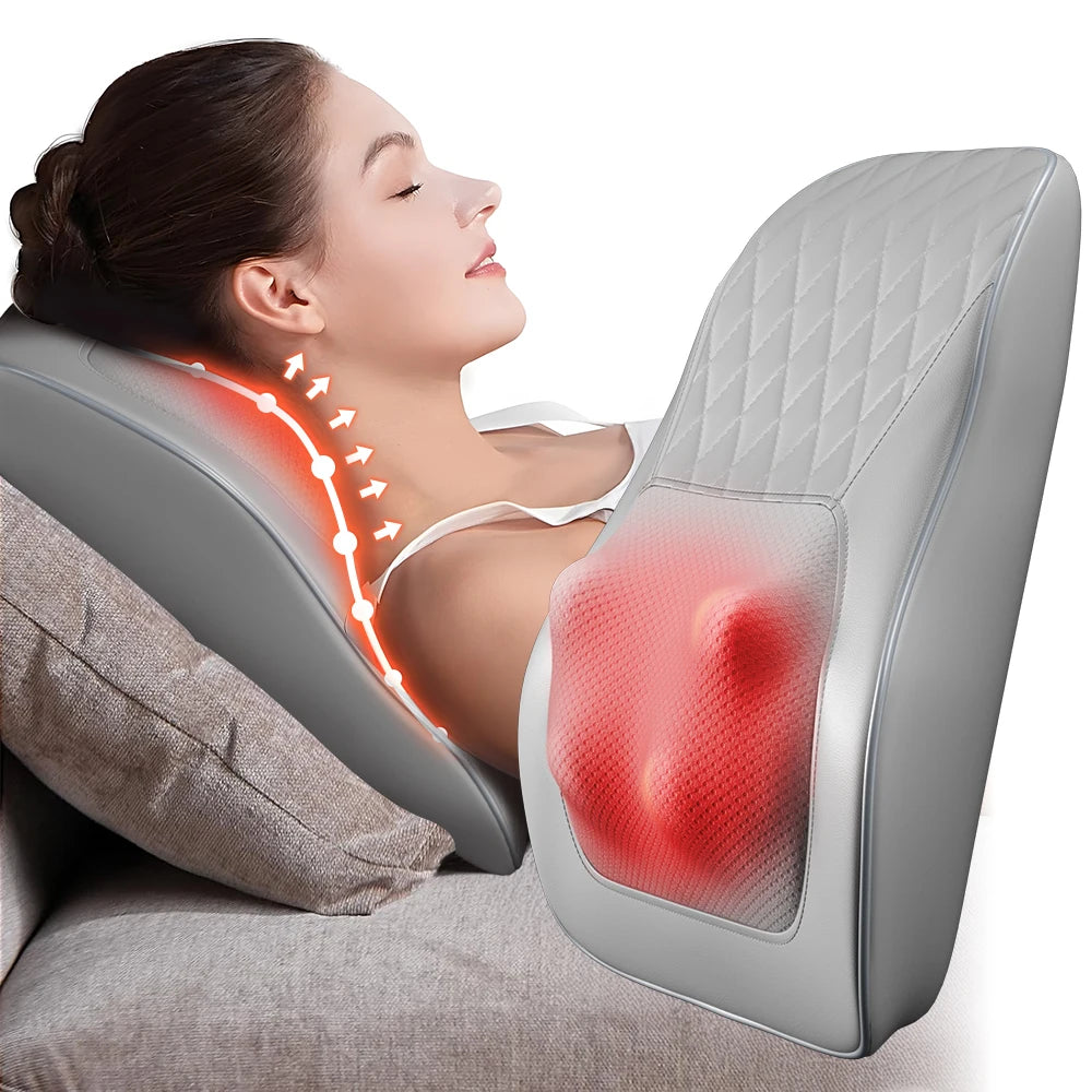 HIMOU Back Massager Neck And Heat 3D Kneading Pillow