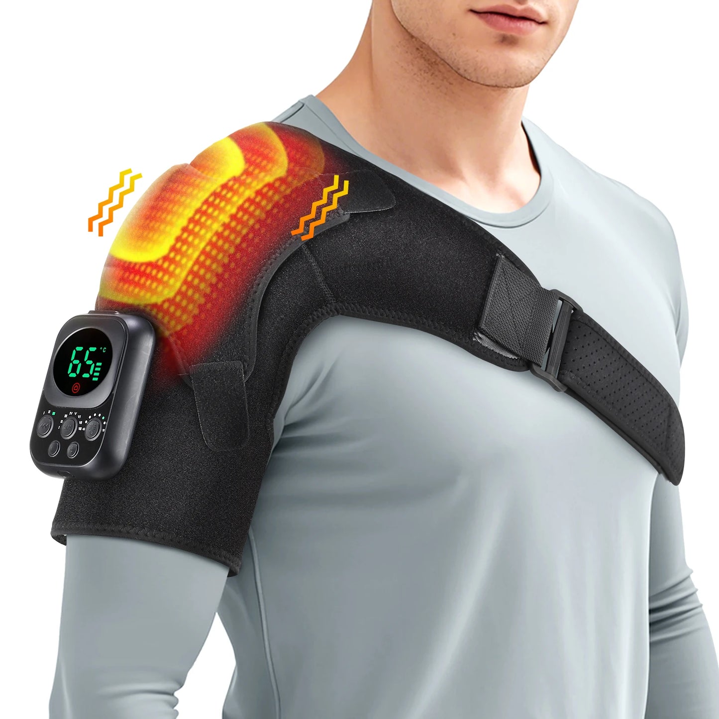 Agdoad Electric Shoulder Brace With Heated Pad And Wireless Control