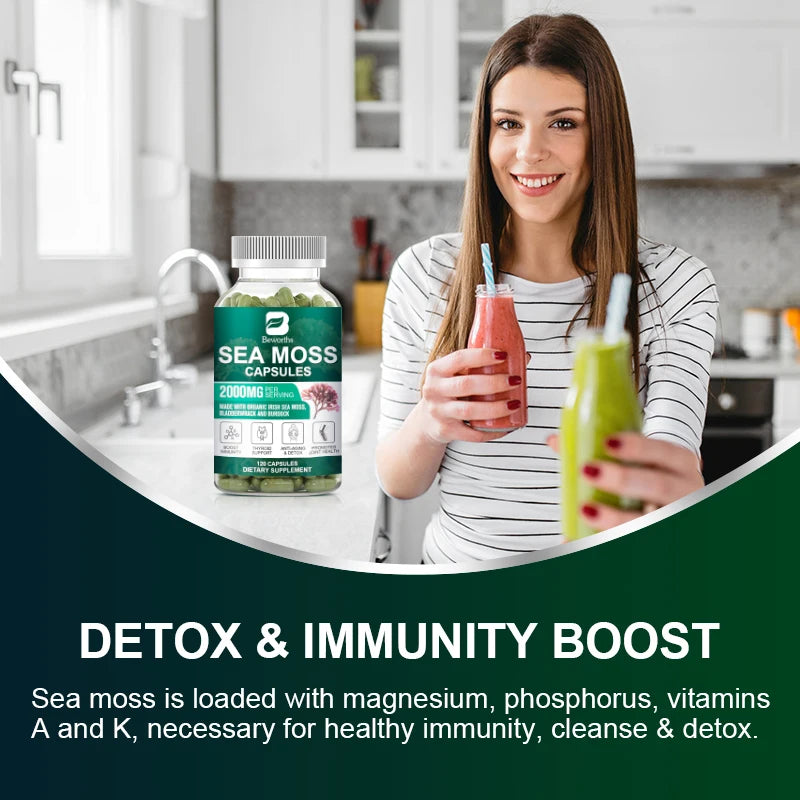 Beworths Organic Sea Moss Pill For Immune Support And Thyroid Health