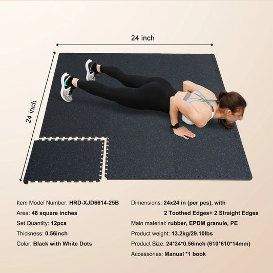 SucceBuy Interlocking Floor Mats With EVA Foam For Home Gym
