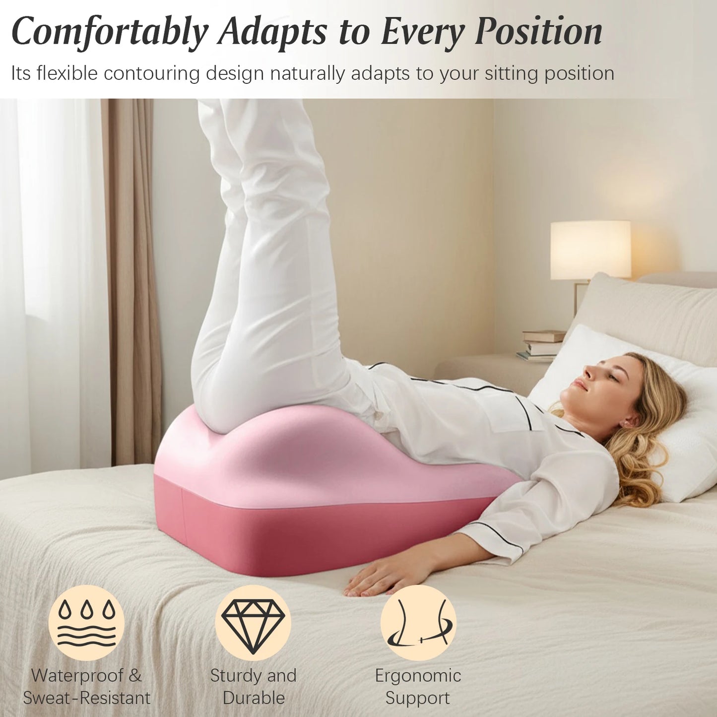 Multi-Functional Memory Foam Wedge Pillow for Back and Neck Support
