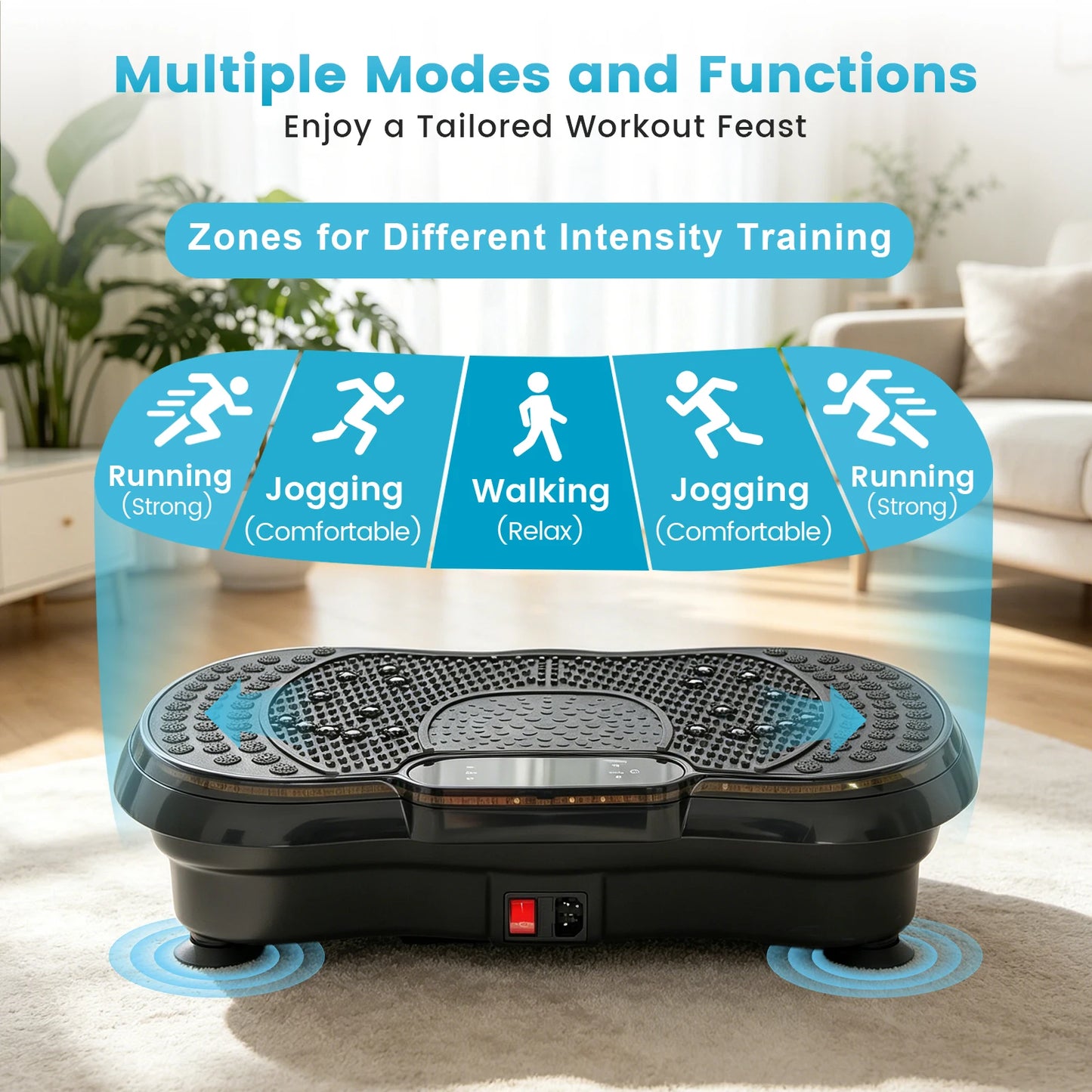 Smart Vibration Plate Exercise Machine With LED Light Strip 200 Speed Levels