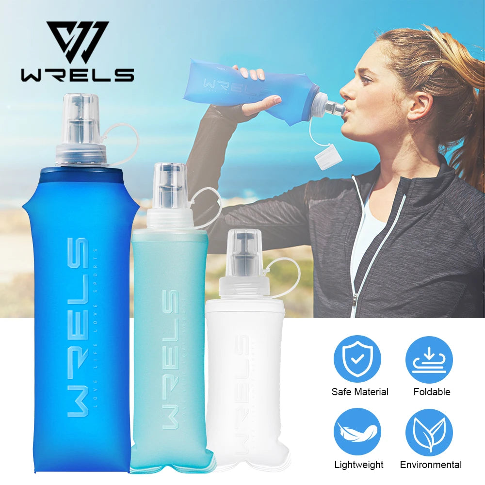 WRELS Soft Flask Folding Water Bottle TPU BPA Free