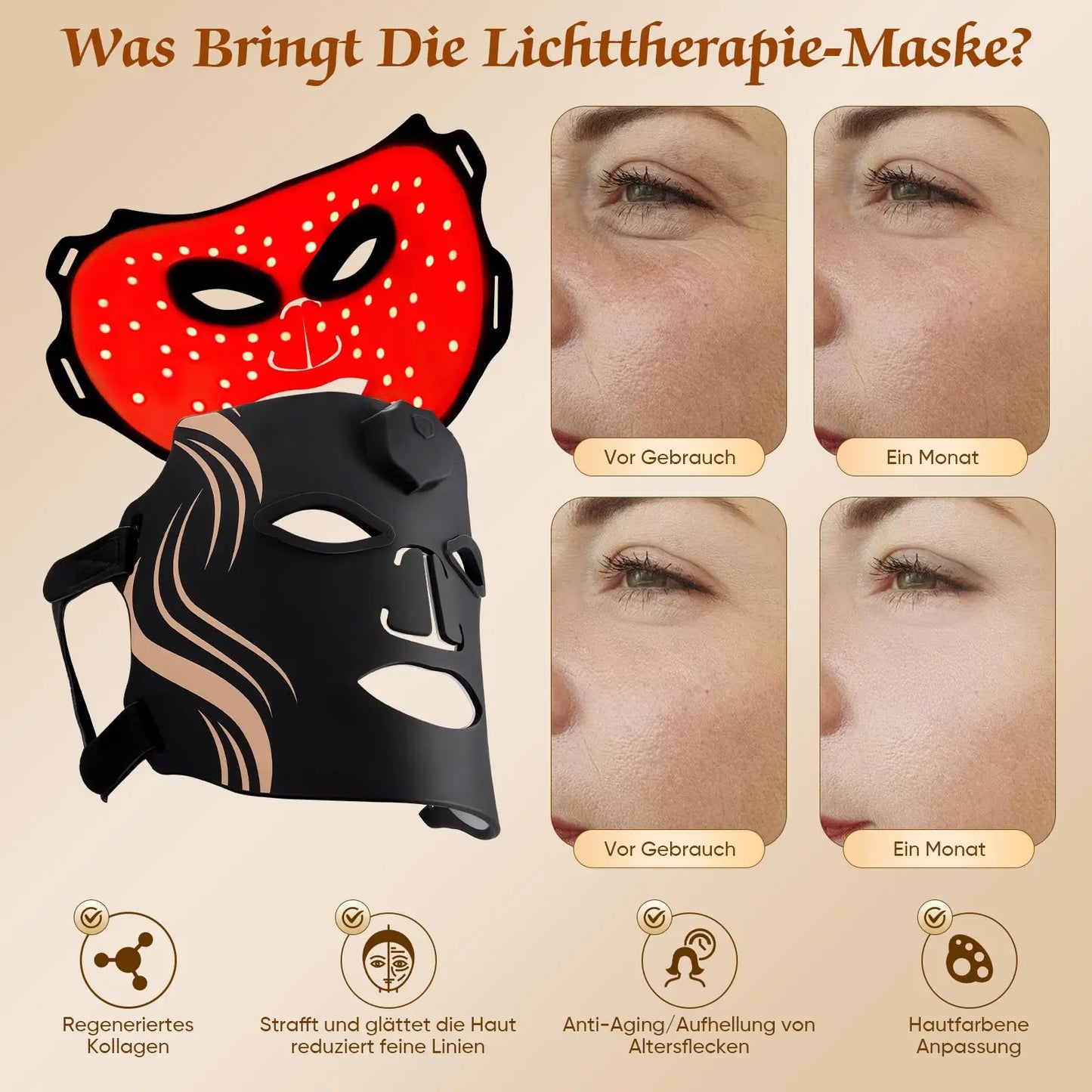 UBilli LED Facial Mask Photon Therapy For Anti Aging And Acne