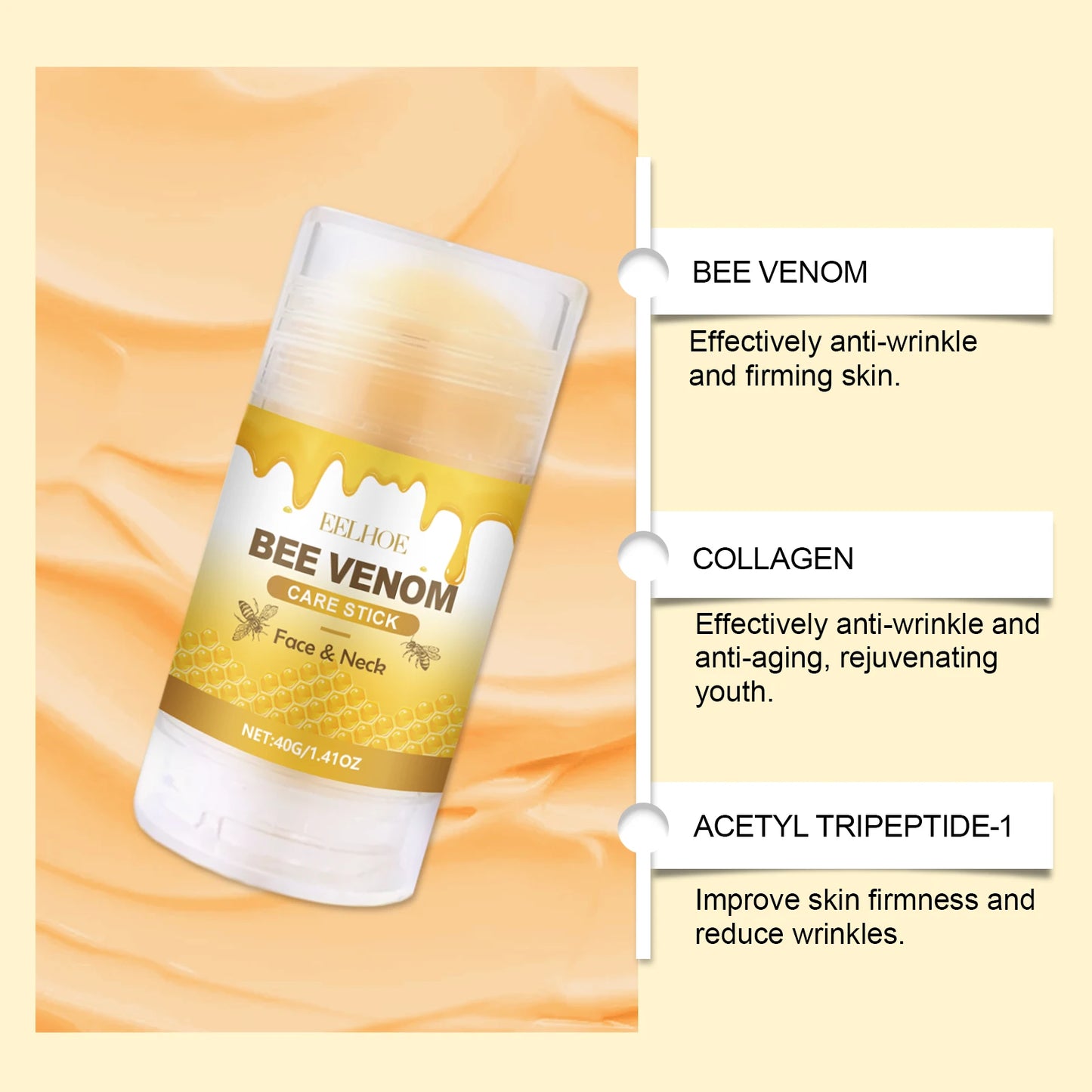 Eelhoe Bee Venom Cream Stick Firming Skin Care Moisturizing Neck