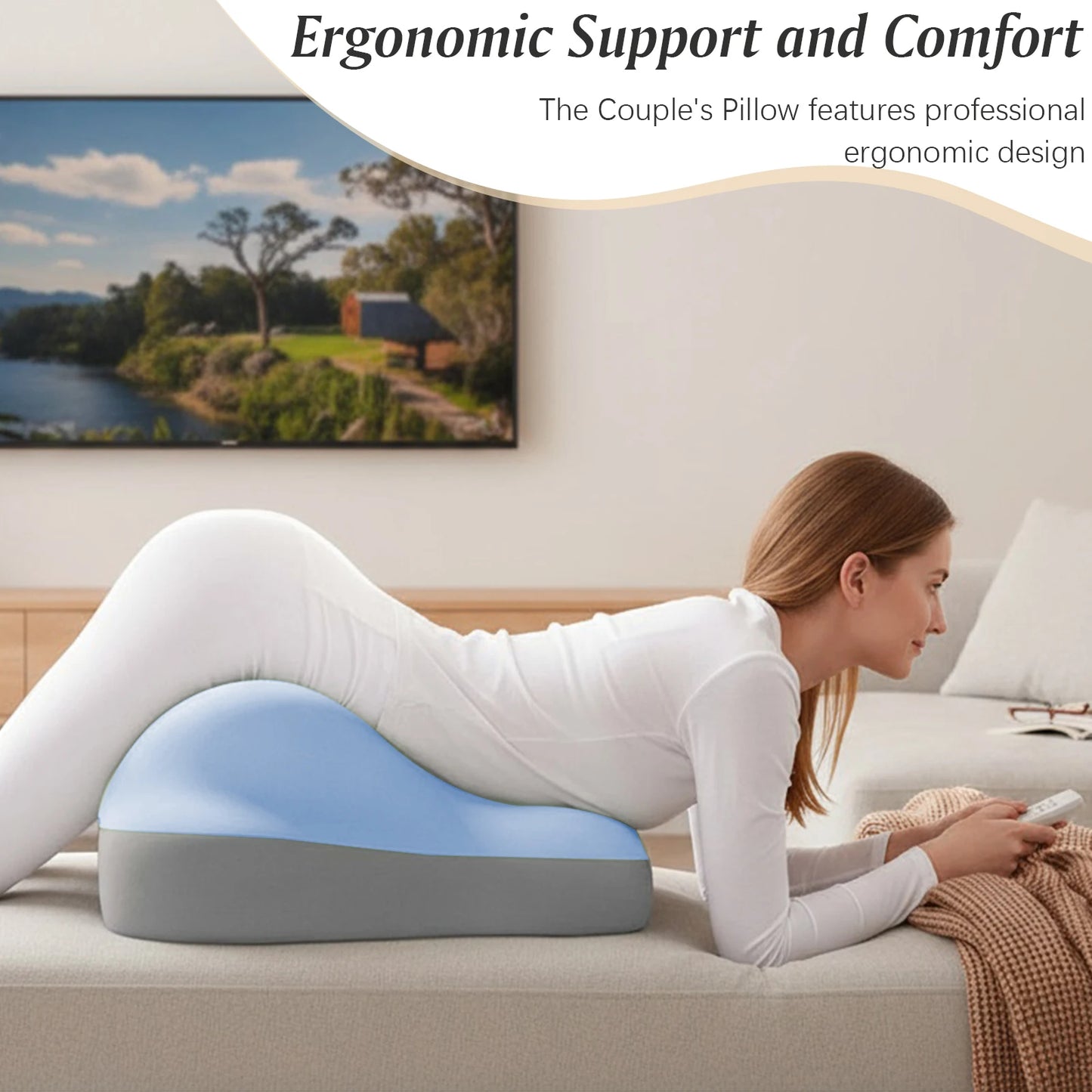 Multi-Functional Memory Foam Wedge Pillow for Back and Neck Support