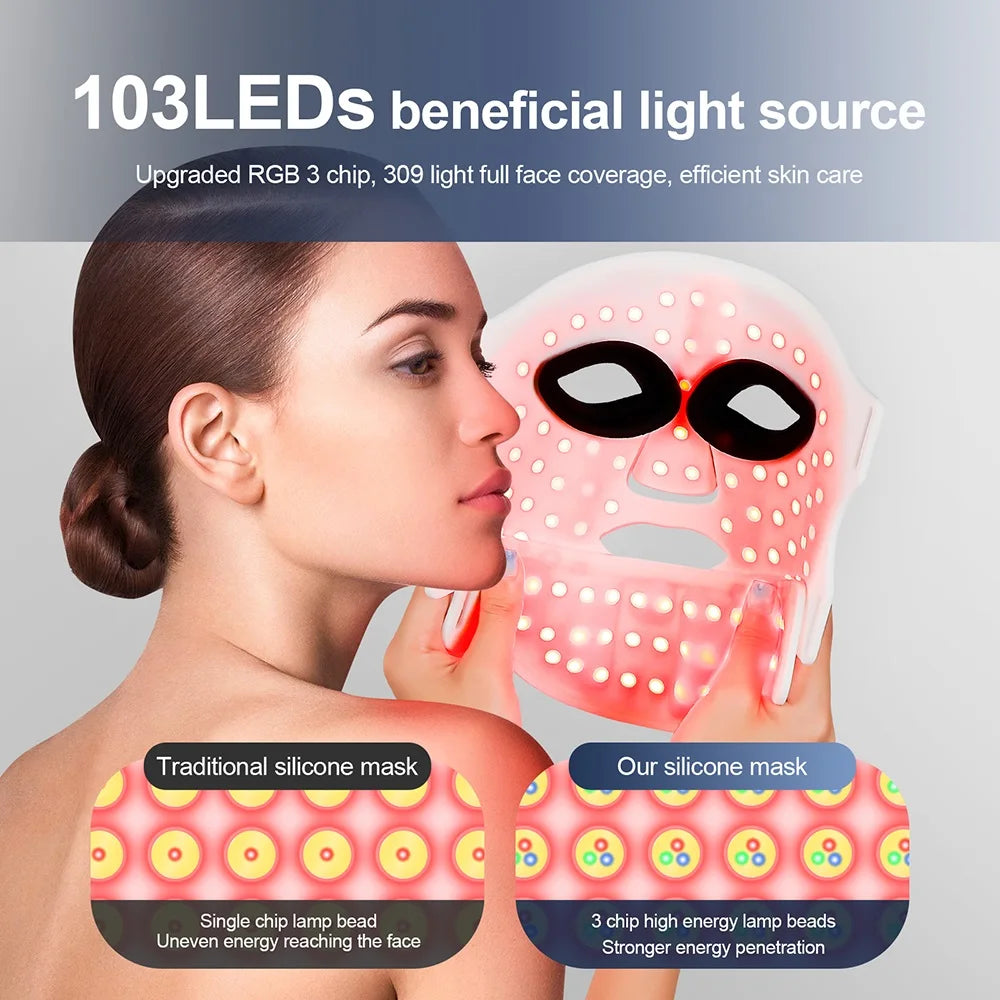 Foreverlily Silicone LED Mask for Face and Neck Therapy