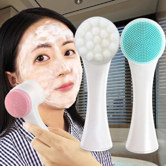 Silicone Facial Brush Double Sided Cleanser For Exfoliation And Pore Care