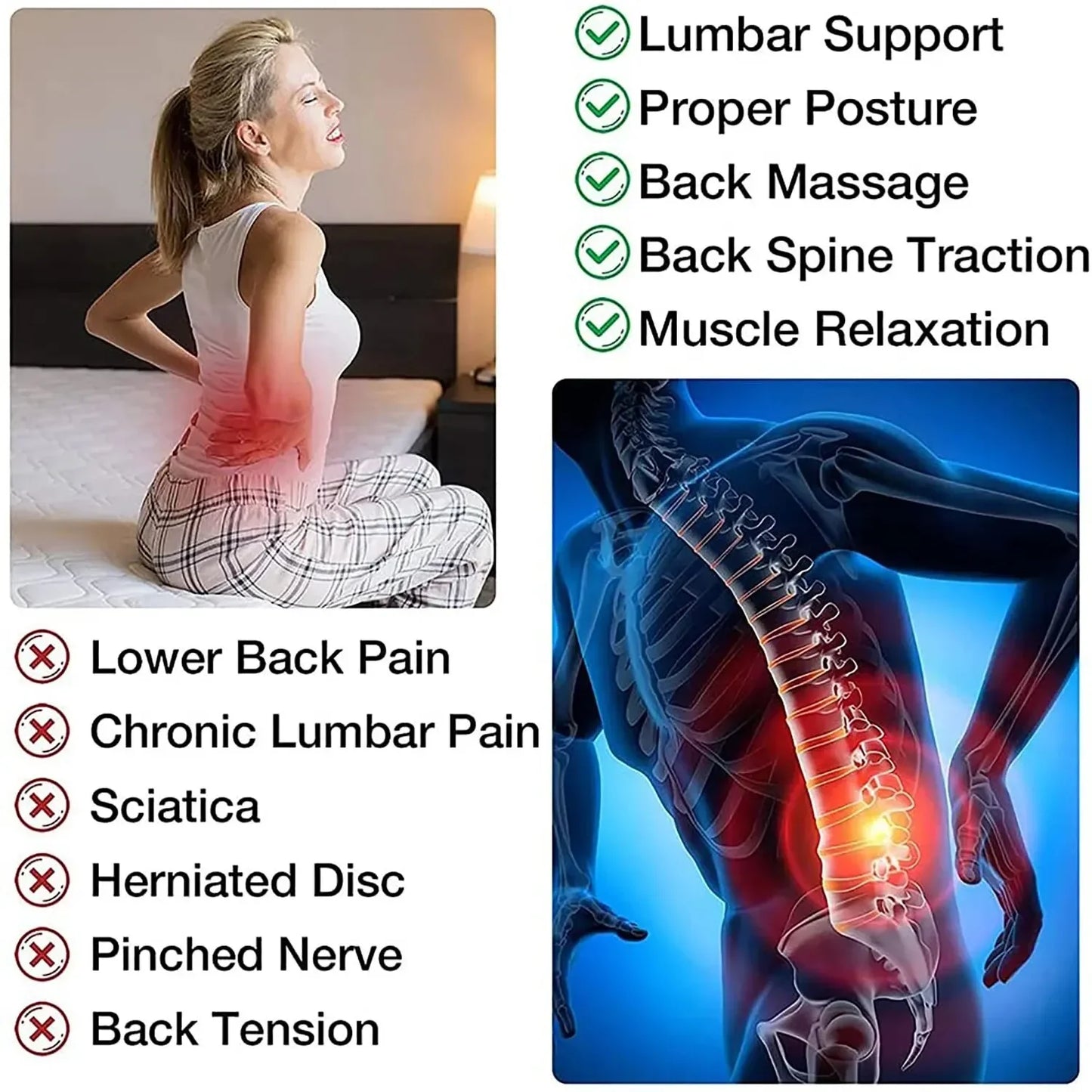 Magnetic Therapy Back Stretcher Massager For Lumbar Spine Support