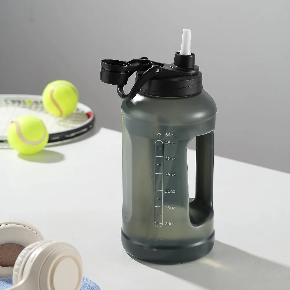 Mainstays Water Bottle With 2-in-1 Straw Lid Reusable Plastic