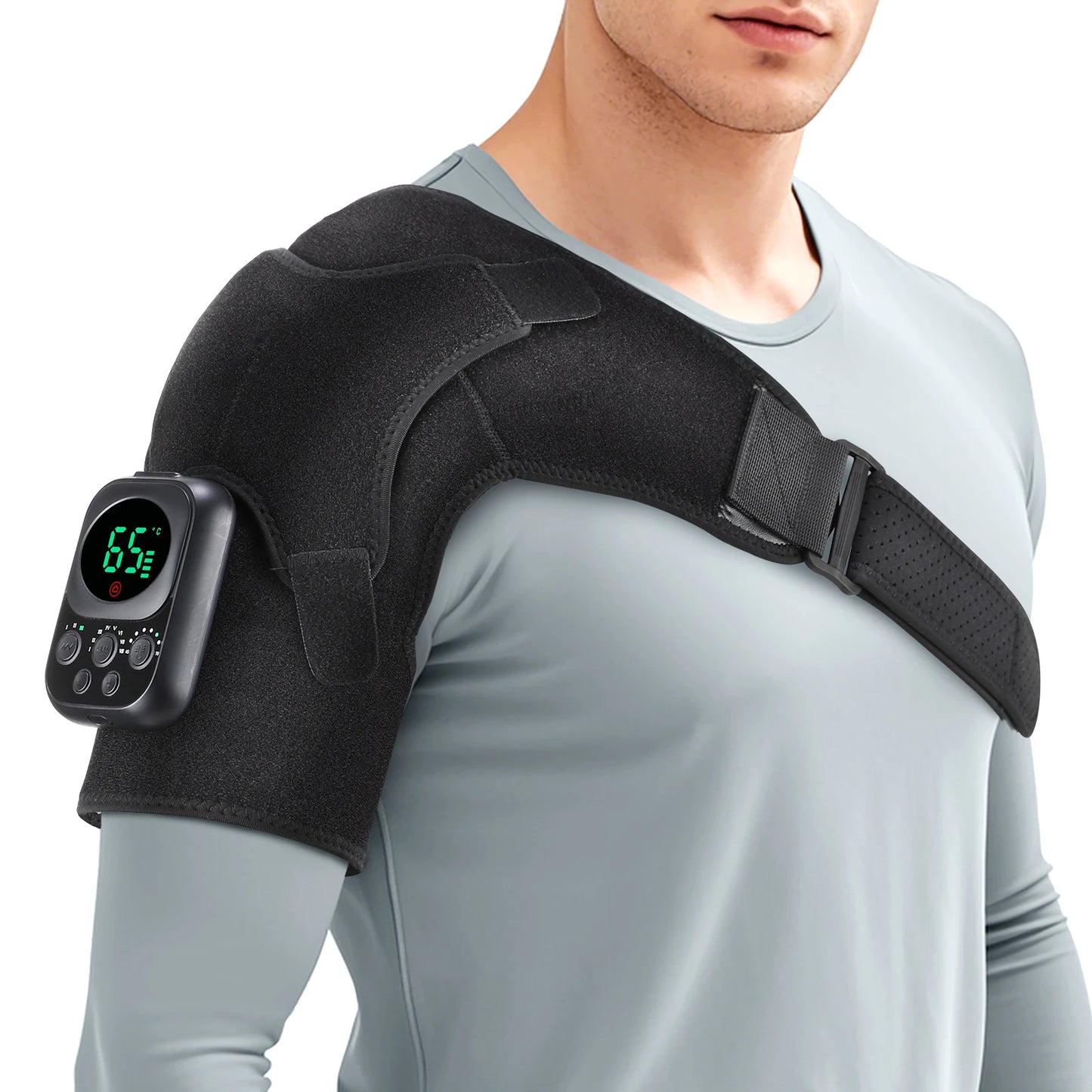 Agdoad Electric Shoulder Brace With Heated Pad And Wireless Control