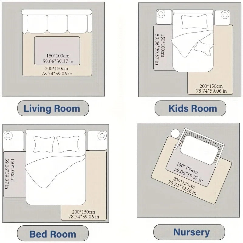 Huloo Sleep Memory Foam Playmat Rug For Living Room