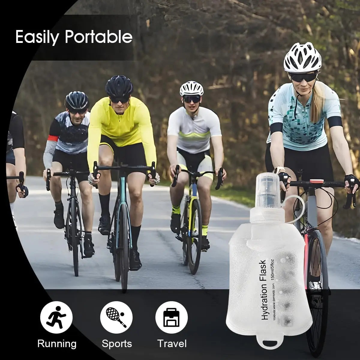 500ml TPU Soft Flask Collapsible Water Bottle For Hydration Pack