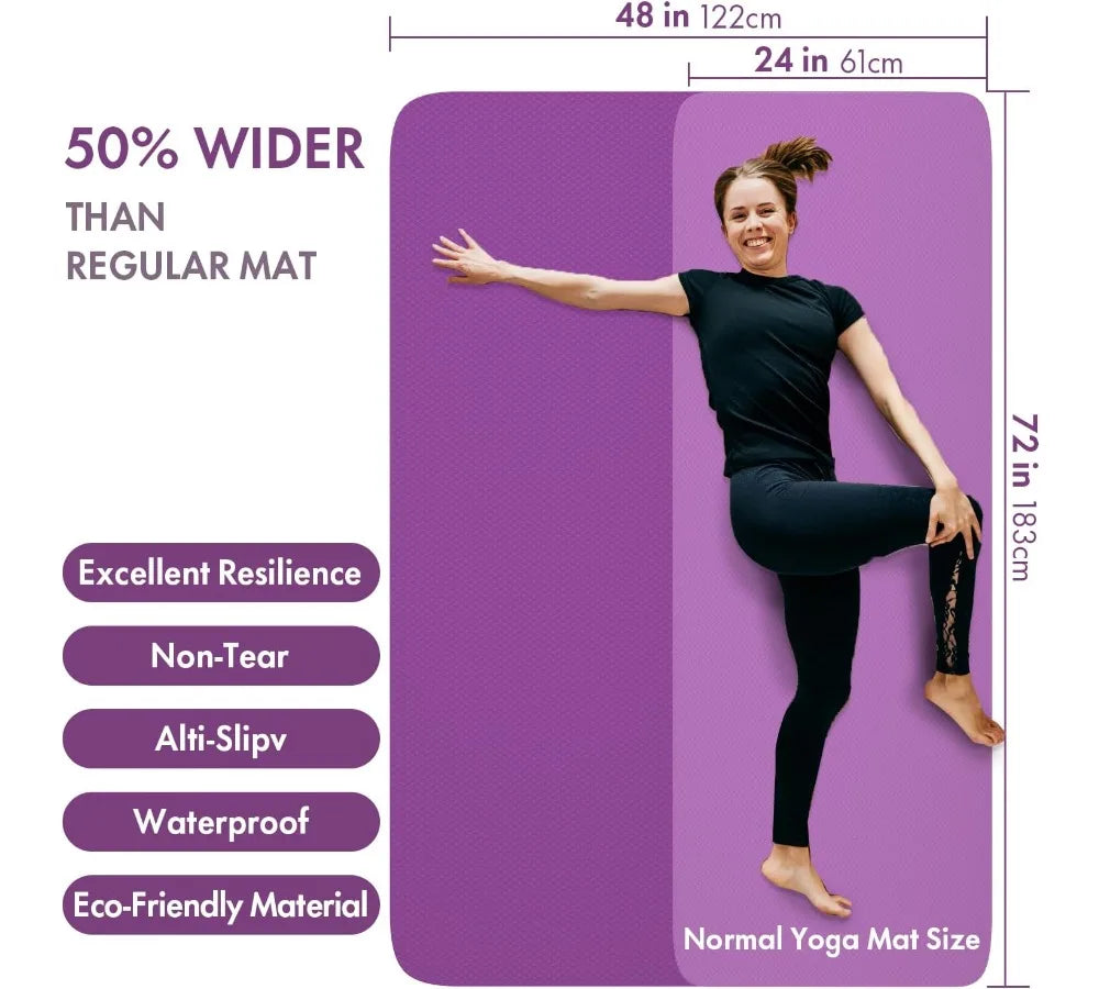 Extra Wide Yoga Mat For Home Gym And Pilates