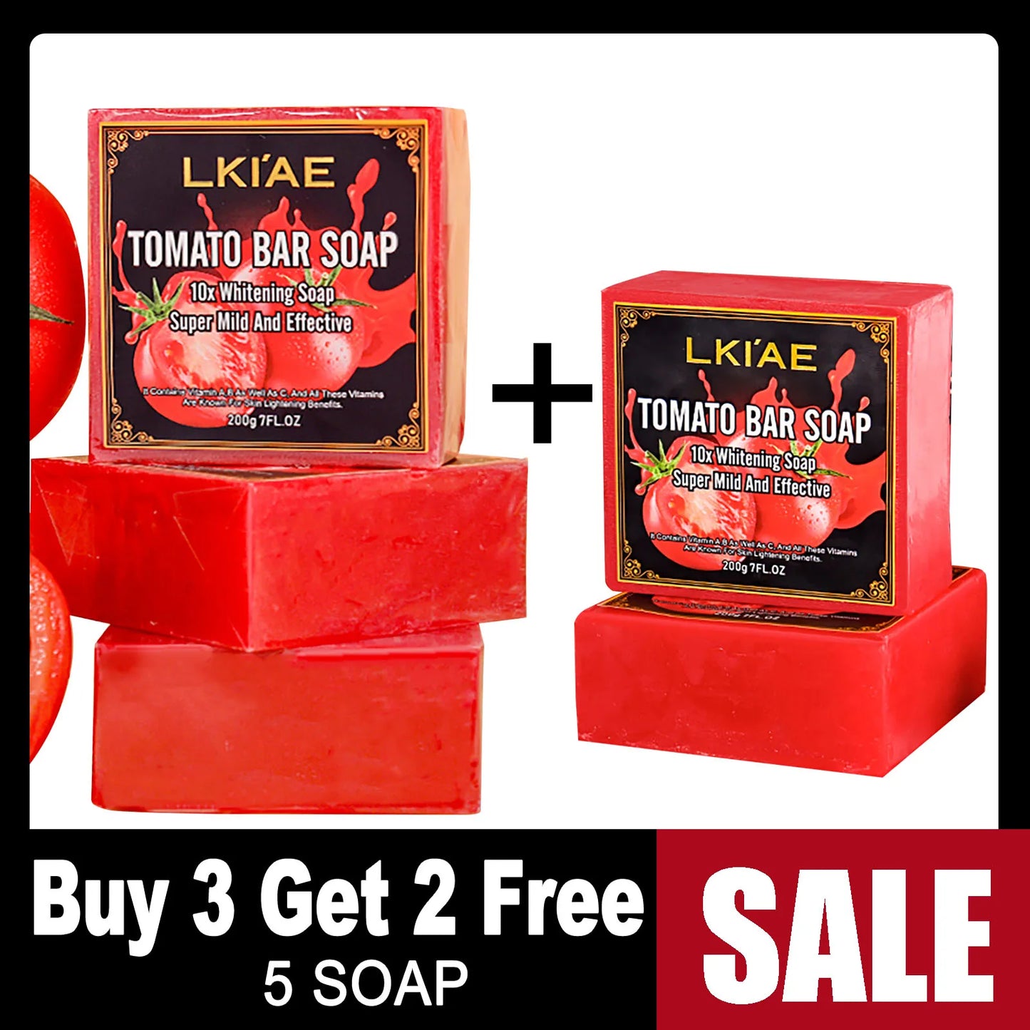 AILKE Natural Tomato Soap Bar Whitening For All Skin Types