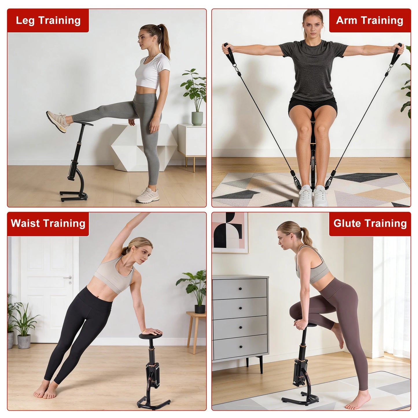 Height Adjustable Glute Trainer Squat Machine for Home Gym