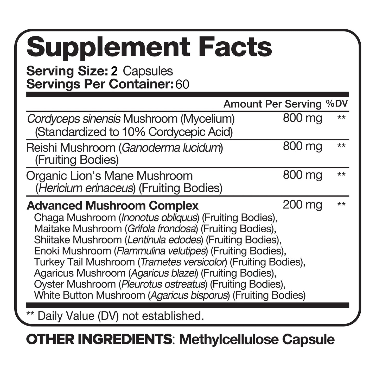 Kenofor Charge Mushroom Complex Supplement For Memory Brain Immune Support