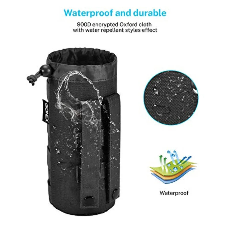 Water Bottle Pouch Tactical Drawstring Open Top Hydration Carrier