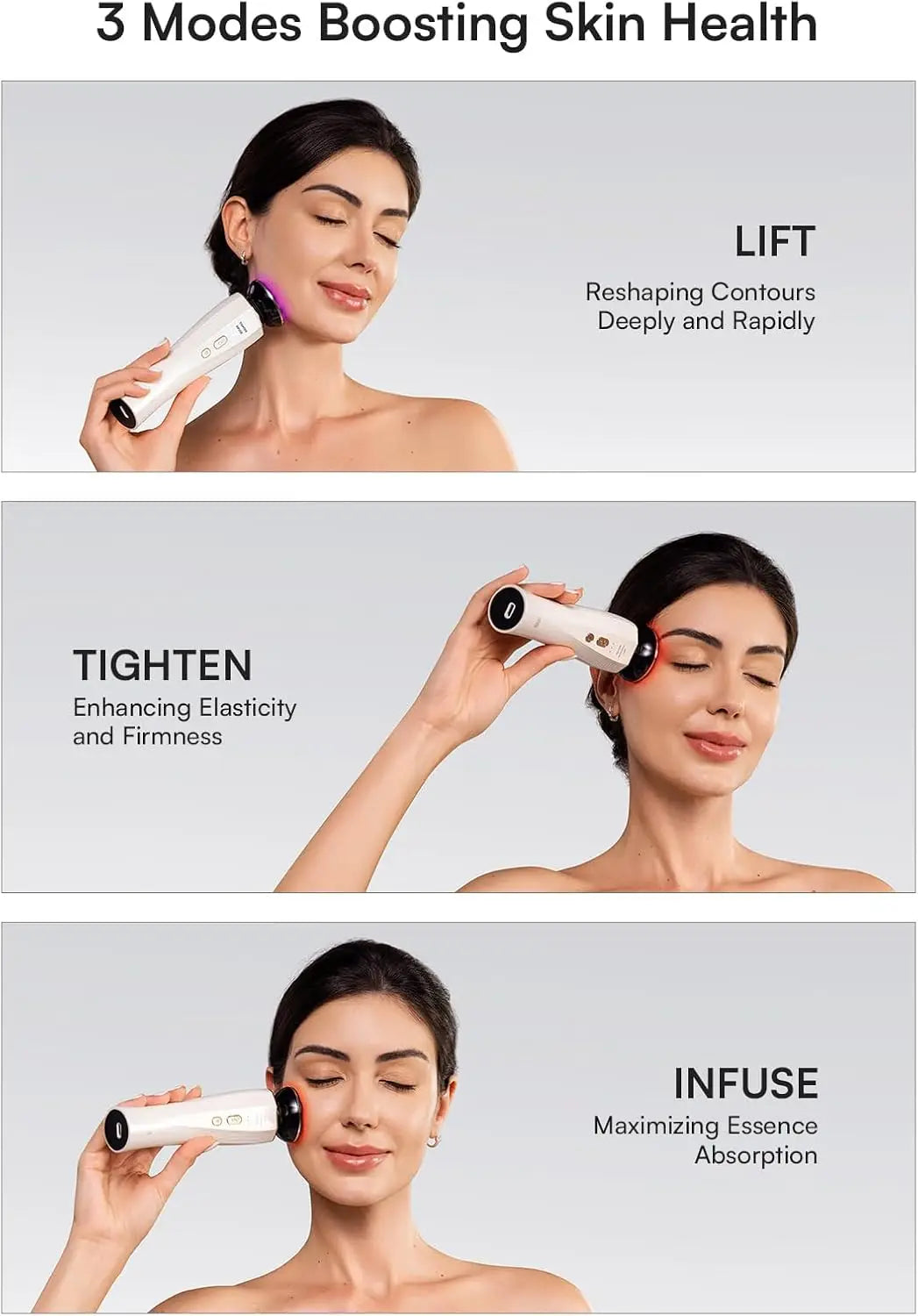 Three In One Red Light Facial Neck Beauty Device Tightening