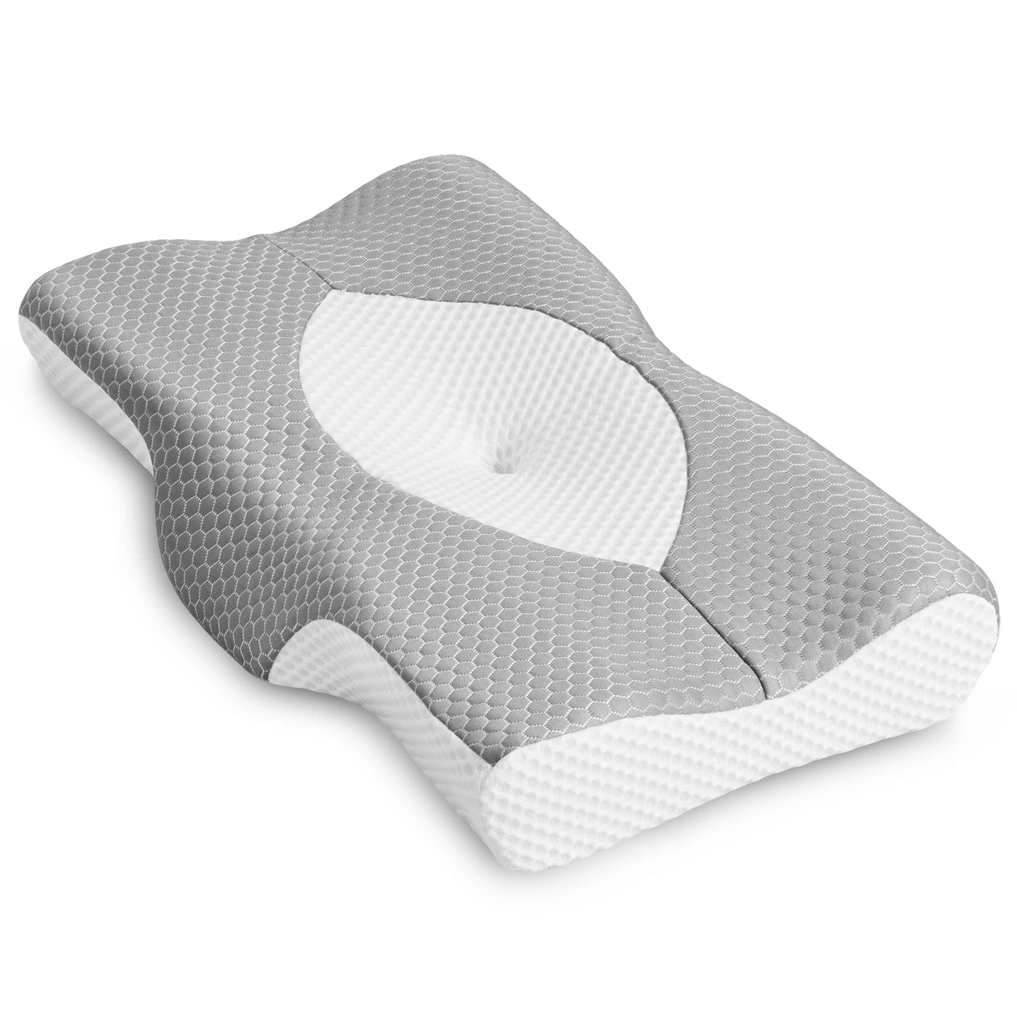 JHK Cervical Memory Foam Neck Pillow Ventilated For Stomach Sleepers
