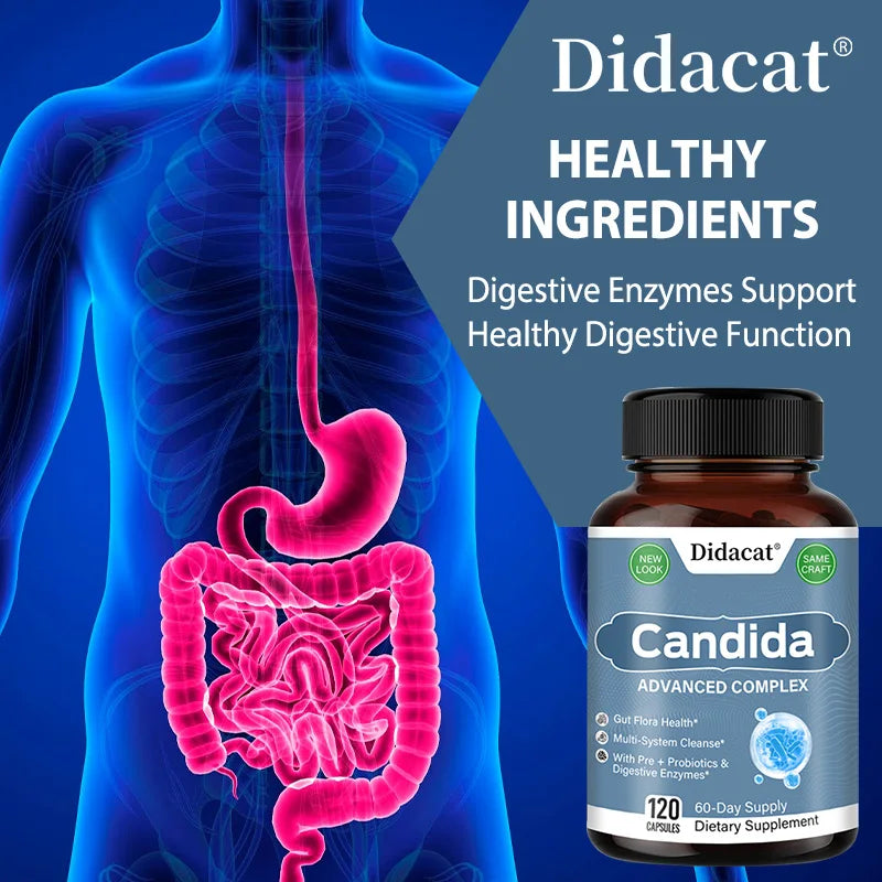 Didacat Candida Complex With Digestive Enzymes Probiotics Oregano