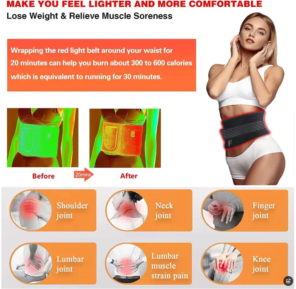 HUATON Infrared Red Light Therapy Belt 660nm 850nm Full Body