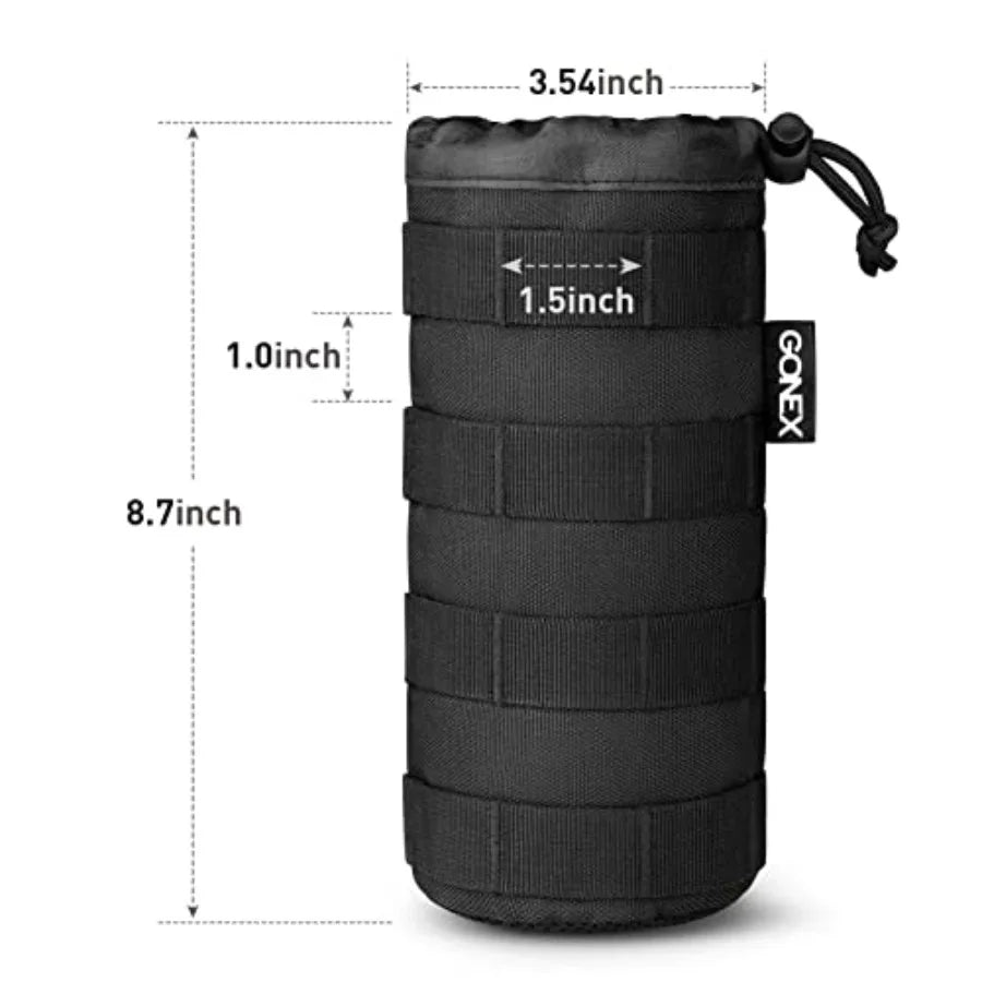 Water Bottle Pouch Tactical Drawstring Open Top Hydration Carrier