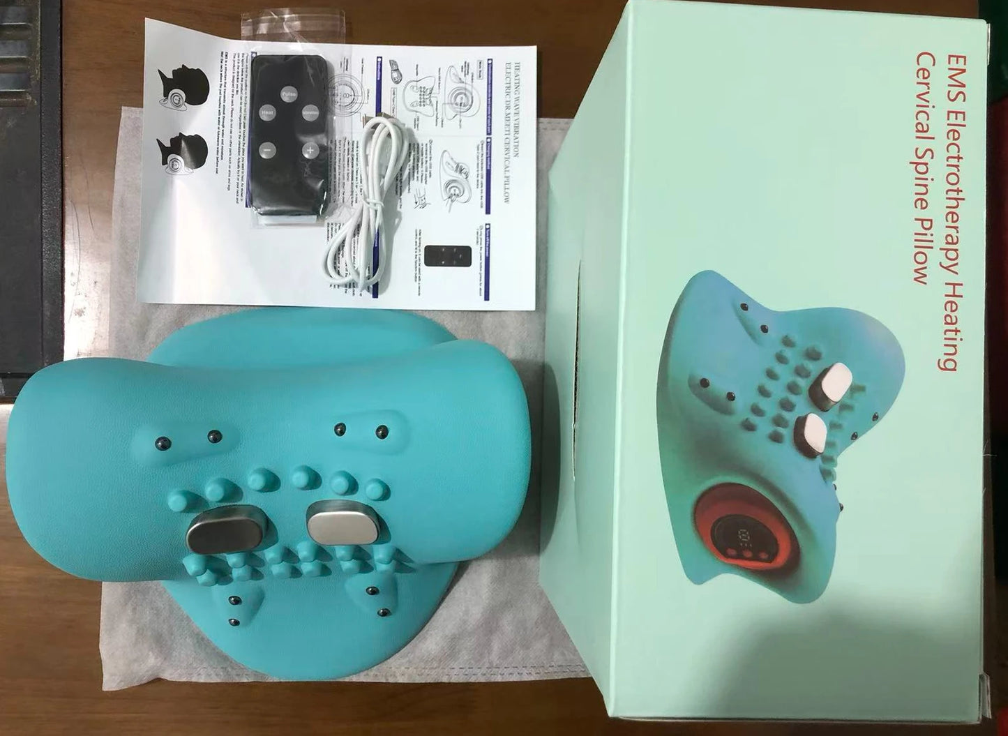 Electric Neck Traction Massager With Vibration Kneading Pillow