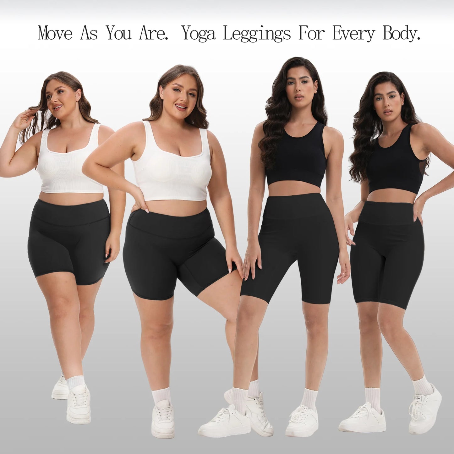 Women High Waist Bike Shorts With Pockets For Workout Yoga