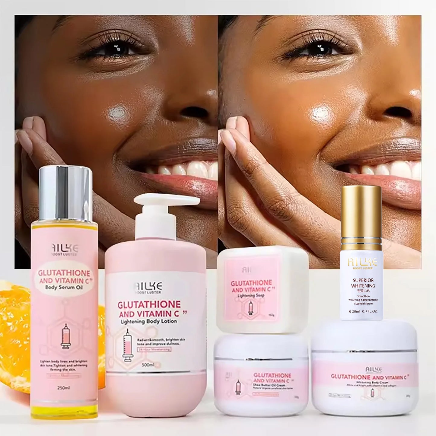 AILKE Whitening Skin Care Kit With Vitamin C And Glutathione