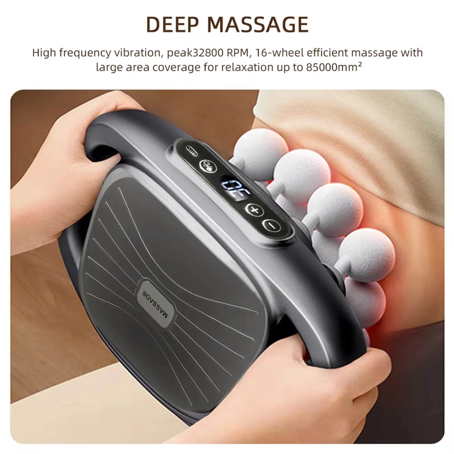 FODRK Massager Gun Set Deep Tissue Muscle Massage Device